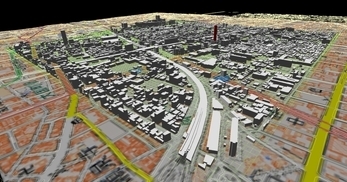 大阪市南部市街地での１．７ｋｍ四方エリアでのモデル作成の図4