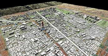 大阪市南部市街地での１．７ｋｍ四方エリアでのモデル作成の図2