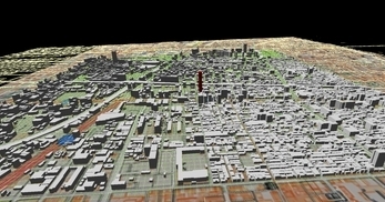 大阪市南部市街地での１．７ｋｍ四方エリアでのモデル作成の図3