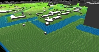 東京都心部(千代田区)での広さが2.2km×2.1km、標高差が35mあるエリアでのモデル作成の図8