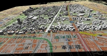 大阪市南部市街地での１．７ｋｍ四方エリアでのモデル作成の図5