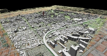 大阪市南部市街地での１．７ｋｍ四方エリアでのモデル作成の図8