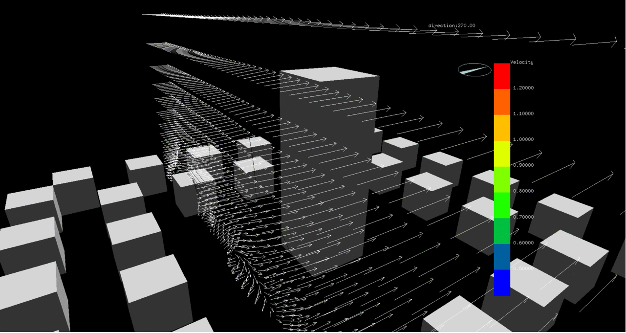 ビル風のシミュレーション